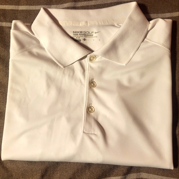 Men's Nike Golf DRI FIT White Polo Size L - Picture 1 of 9